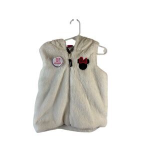 Disney Minnie Jr. white fleece zipper vest 3t new soft